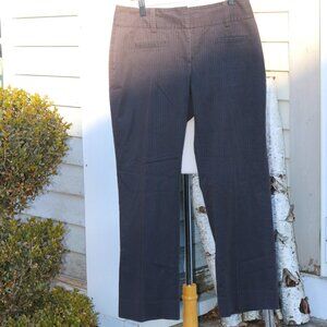 Cabi Charcoal Grey w Blue Stripe Stretch Poly Cotton Blend Ankle Pants Sz 10